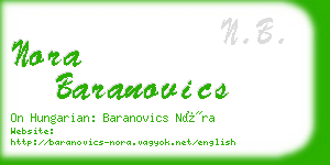 nora baranovics business card